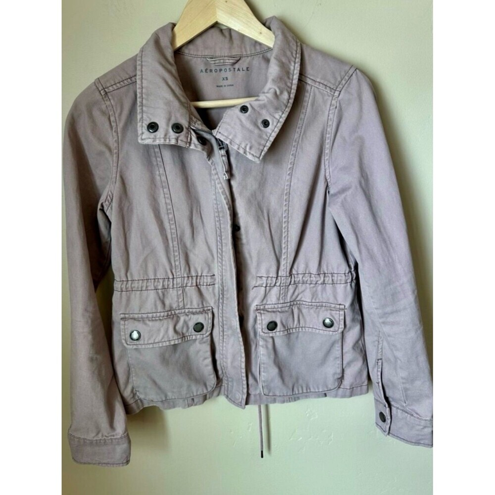 Aeropostale Women's Grey and Purple Jacket